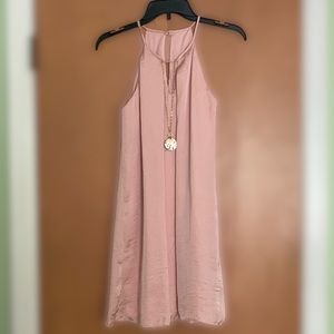 B. Darlin silky pink dress with necklace